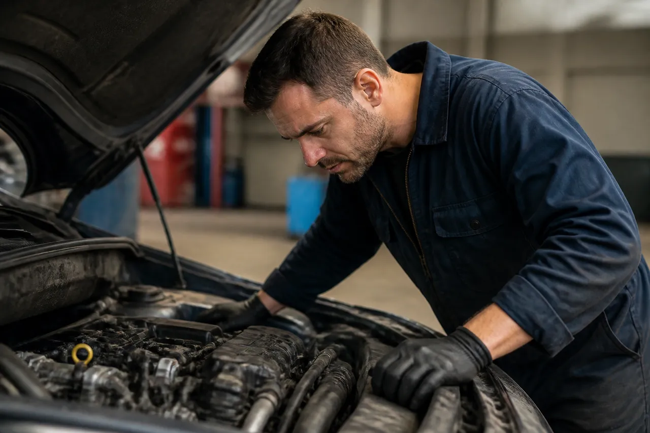 Contrôle du moteur d'un diesel d'occasion à fort kilométrage