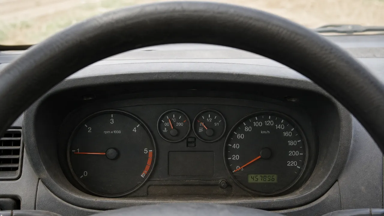 Kilométrage d'un diesel d'occasion sur le tableau de bord